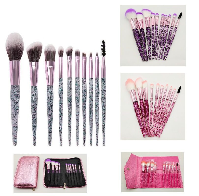 Ensemble de 10 pinceaux de maquillage pour beauté et mélange