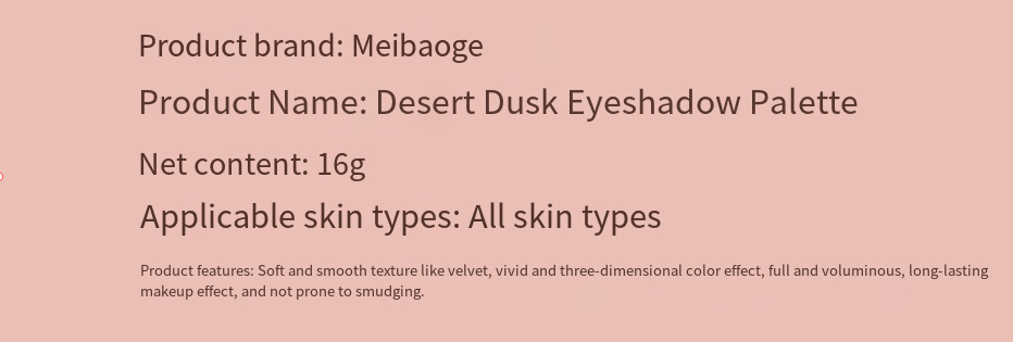 Palette Fards à Paupières Meibao 18 Couleurs Desert Rose