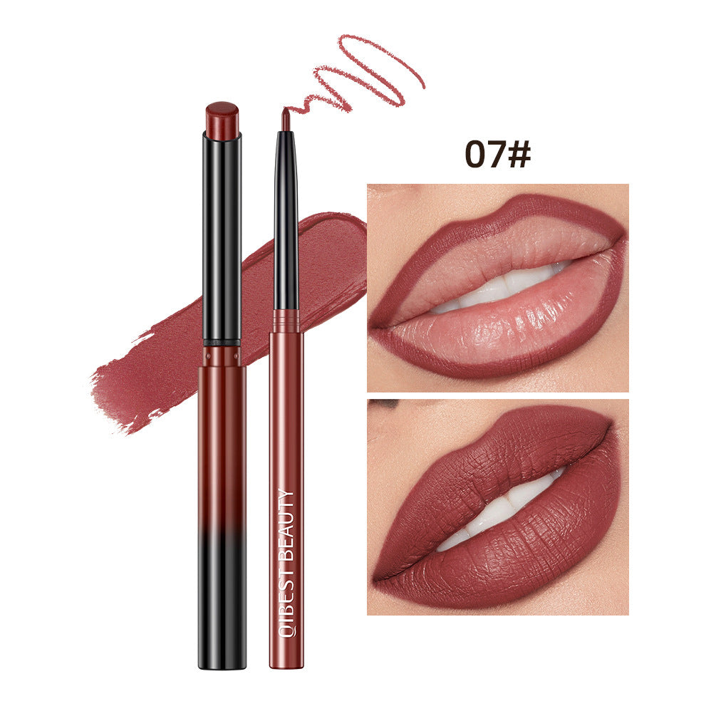 Set Crayons Contour Lèvres Mat Waterproof QIBEST - 12 Teintes Nude