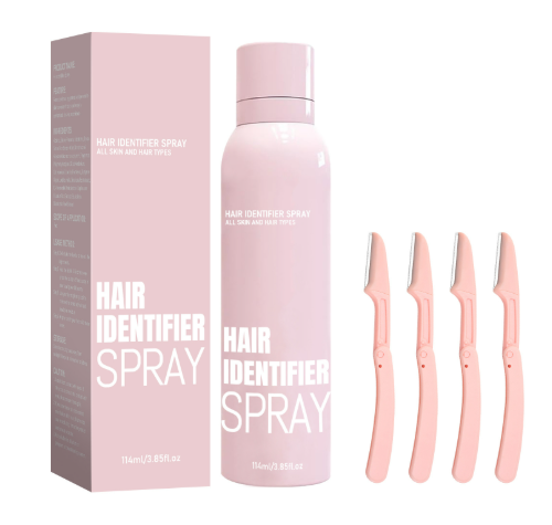 Spray Dépilatoire Visage Doux avec 4 Rasoirs Sourcils - 100ml