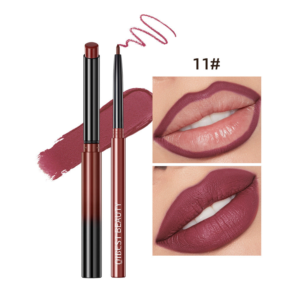 Set Crayons Contour Lèvres Mat Waterproof QIBEST - 12 Teintes Nude