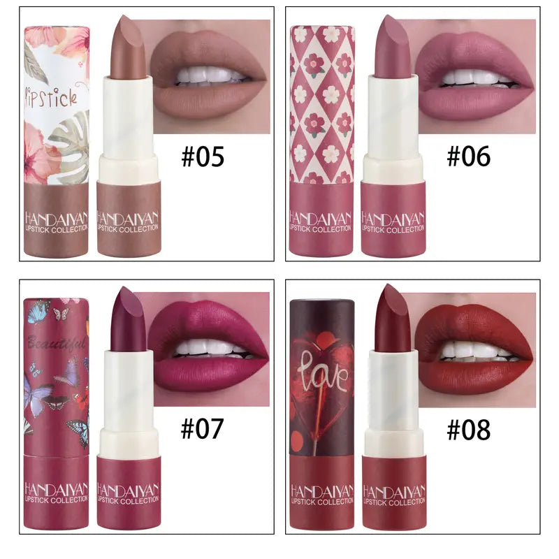 Set Rouge à Lèvres Velours Mat Waterproof - 8 Couleurs