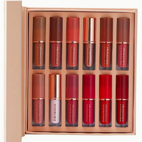 Coffret Cadeau 12 Rouges à Lèvres Hydratants Velours Mat & Brillant