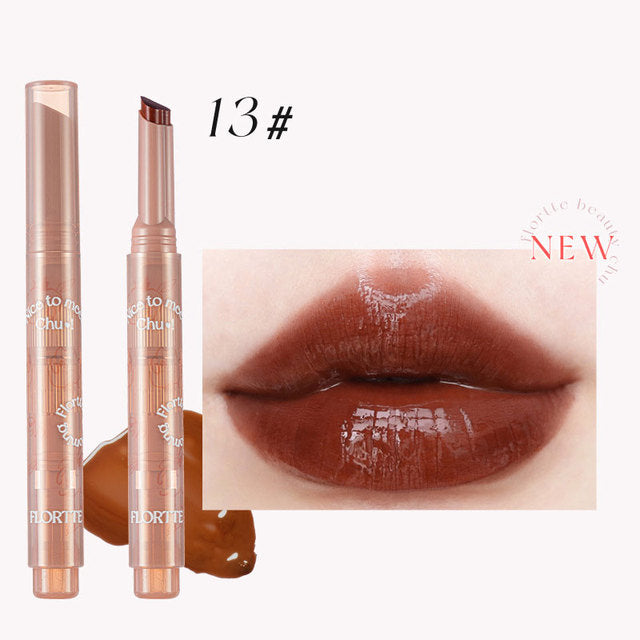 Crayon Rouge à Lèvres FLORTTE First Kiss Love Stick avec Miroir - 13 Teintes