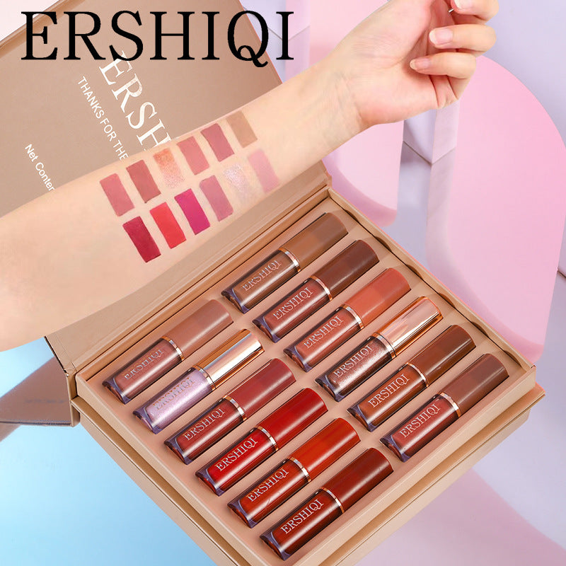 Coffret Cadeau 12 Rouges à Lèvres Hydratants Velours Mat & Brillant