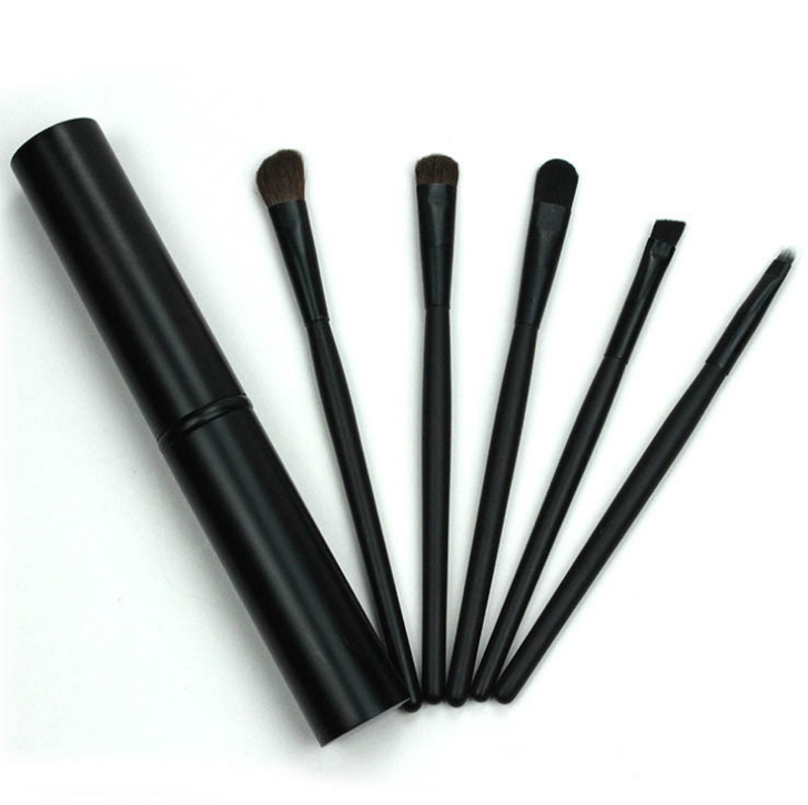 Set de Pinceaux Maquillage Portables - 5 Pinceaux Yeux en Crin