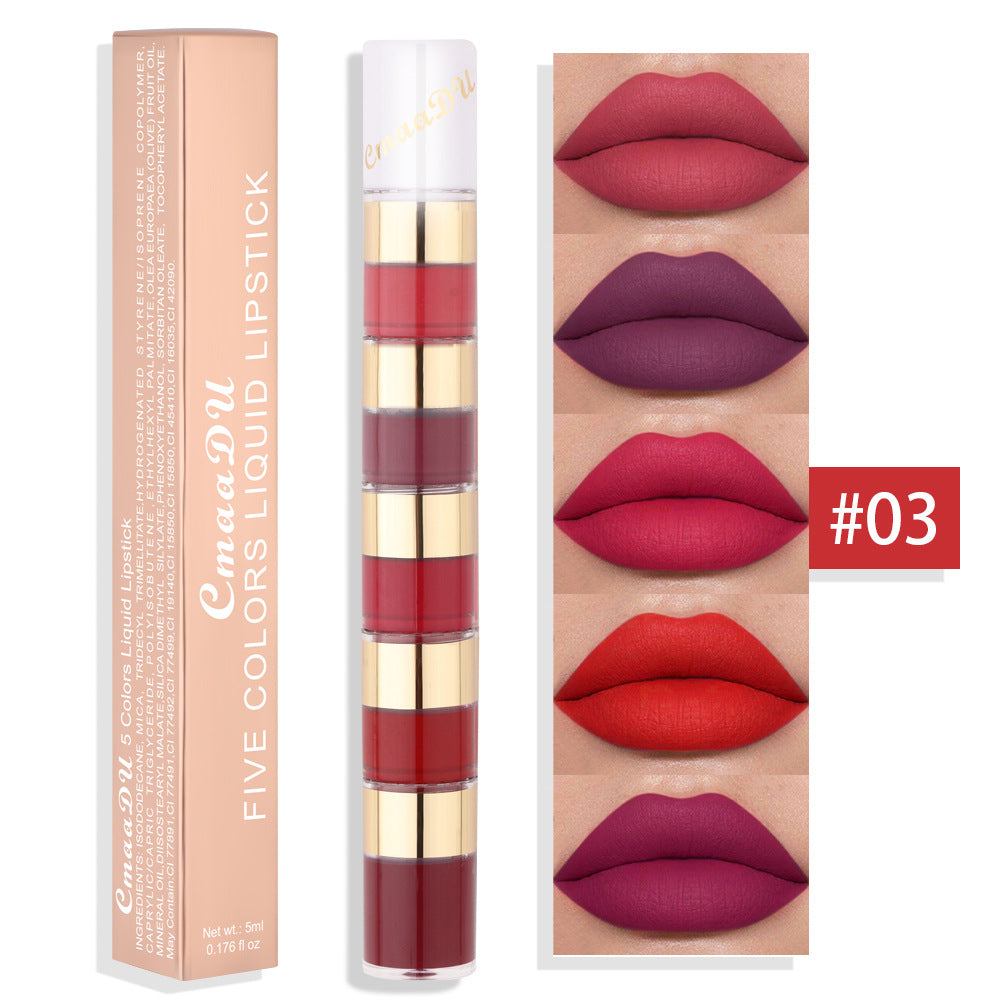 Gloss Lèvres Mat Waterproof Longue Tenue Design Bambou - 4 Teintes 5ml