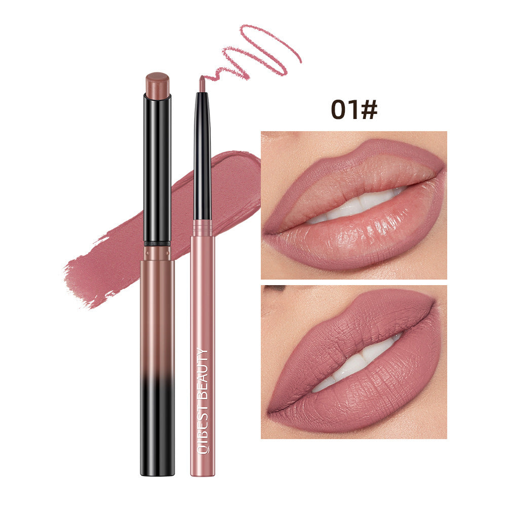Set Crayons Contour Lèvres Mat Waterproof QIBEST - 12 Teintes Nude