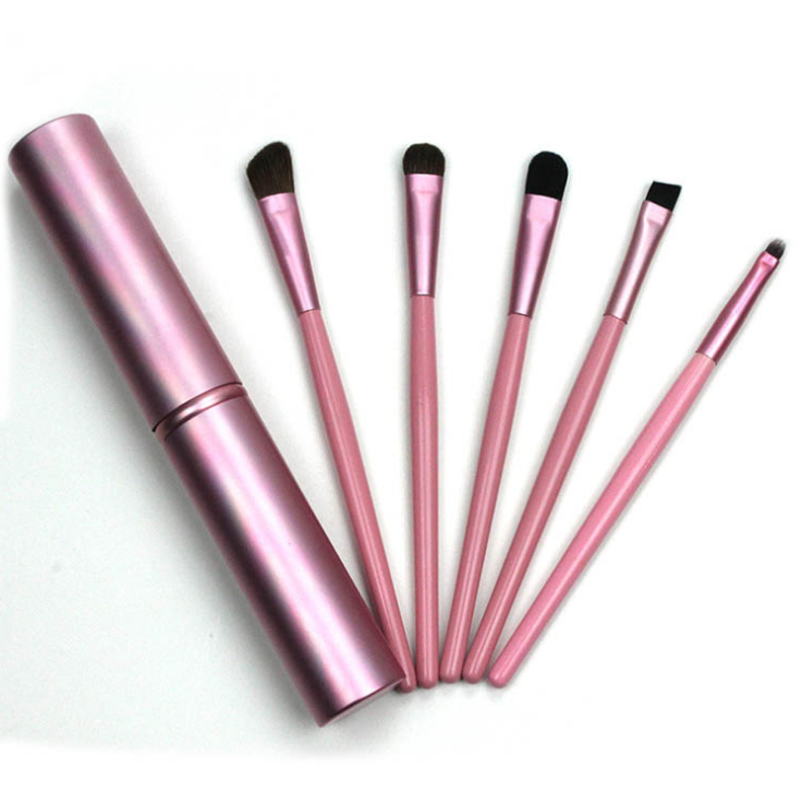 Set de Pinceaux Maquillage Portables - 5 Pinceaux Yeux en Crin