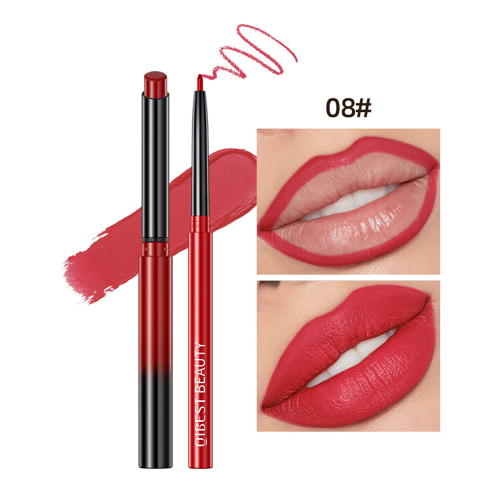 Set Crayons Contour Lèvres Mat Waterproof QIBEST - 12 Teintes Nude