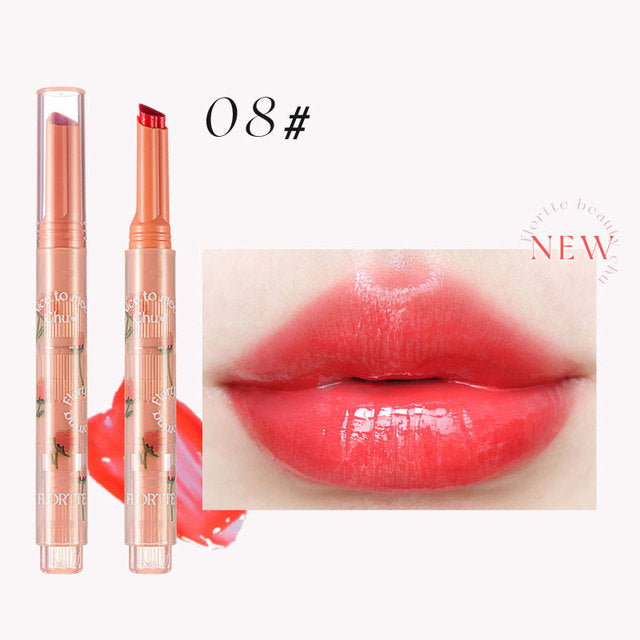 Crayon Rouge à Lèvres FLORTTE First Kiss Love Stick avec Miroir - 13 Teintes
