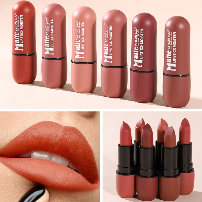 Rouge à Lèvres Velours Mat 6 Teintes - Waterproof & Longue Tenue