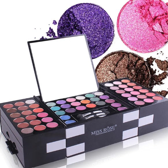Kit Maquillage MISS ROSE 144 Couleurs – Fards, Blush & Sourcils