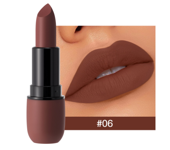 Rouge à Lèvres Velours Mat 6 Teintes - Waterproof & Longue Tenue