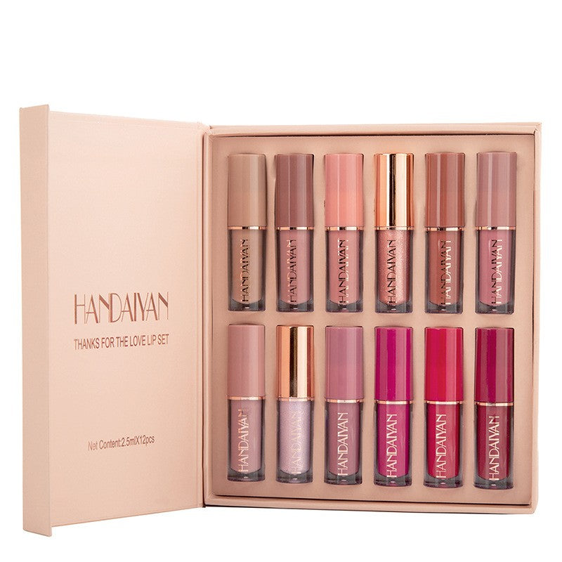 Set de 12 Rouges à Lèvres Liquides - Coffret Gloss Authentique