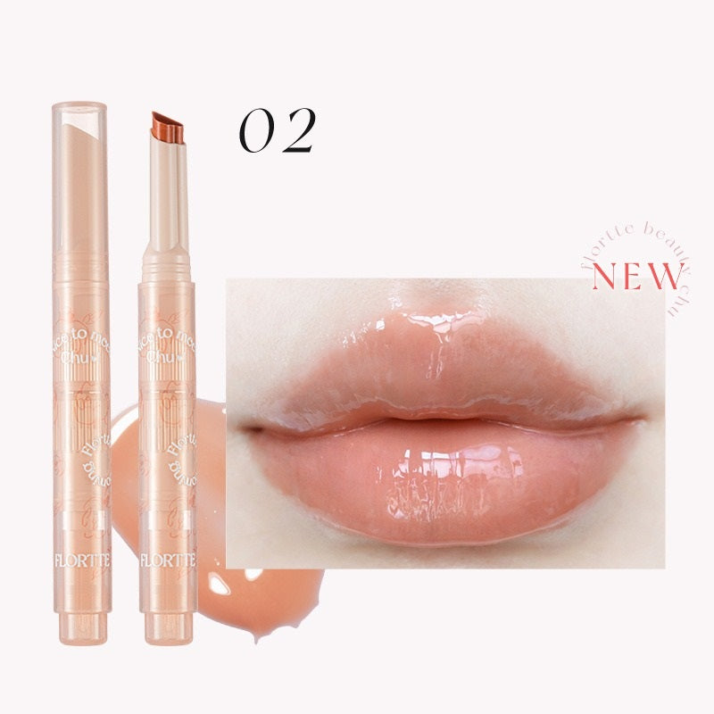 Crayon Rouge à Lèvres FLORTTE First Kiss Love Stick avec Miroir - 13 Teintes