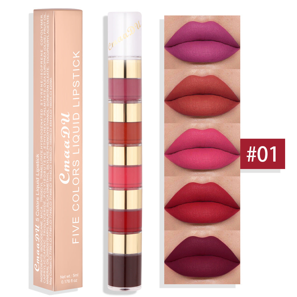 Gloss Lèvres Mat Waterproof Longue Tenue Design Bambou - 4 Teintes 5ml