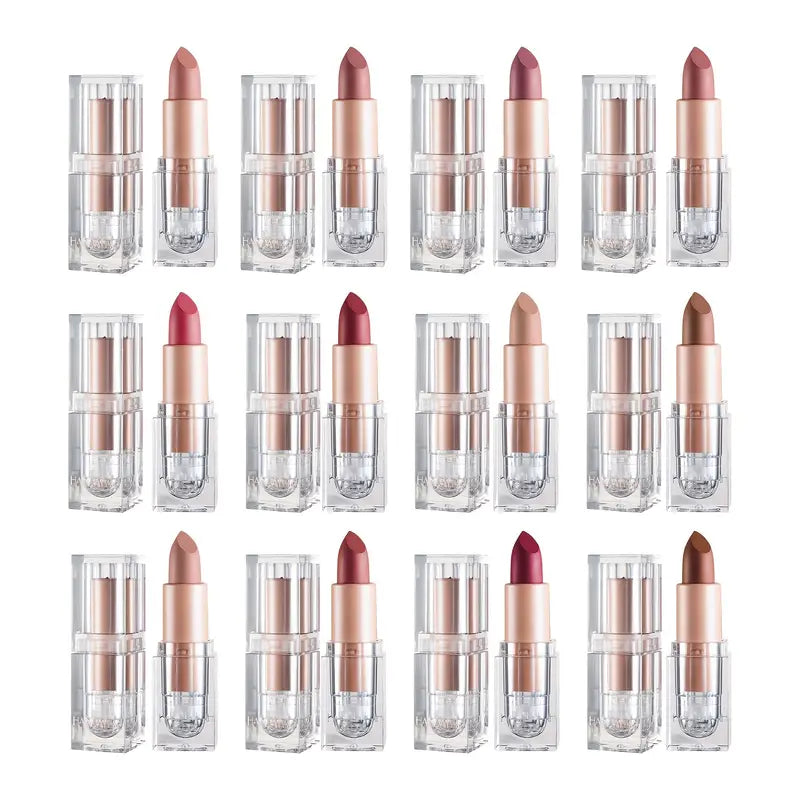 Rouges à Lèvres Mats Ice Nude - Collection 12 Couleurs Naturelles