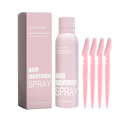 Spray Dépilatoire Visage Doux avec 4 Rasoirs Sourcils - 100ml