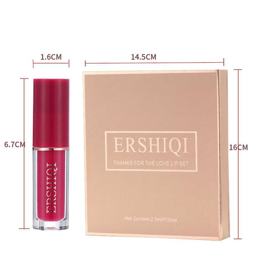 Coffret Cadeau 12 Rouges à Lèvres Hydratants Velours Mat & Brillant