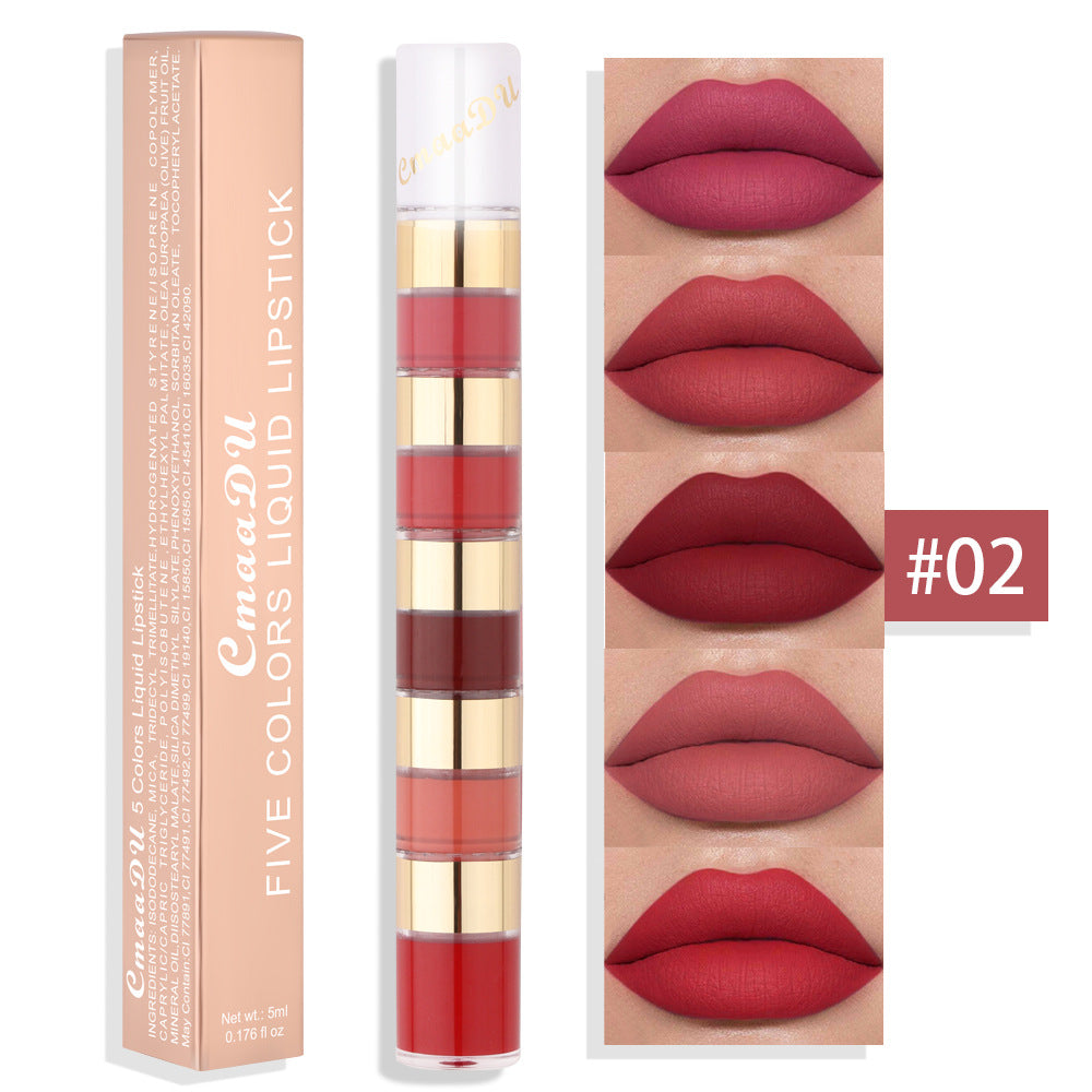Gloss Lèvres Mat Waterproof Longue Tenue Design Bambou - 4 Teintes 5ml