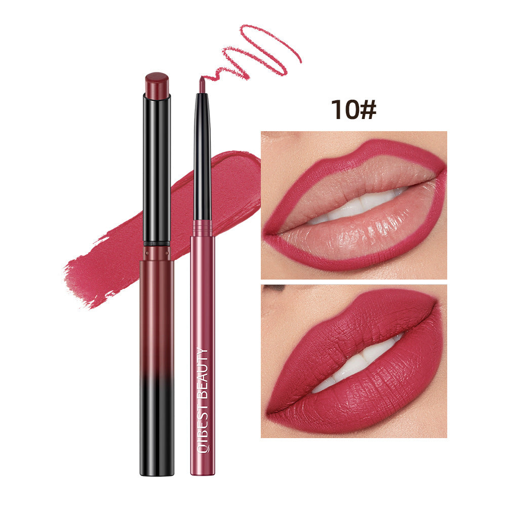 Set Crayons Contour Lèvres Mat Waterproof QIBEST - 12 Teintes Nude