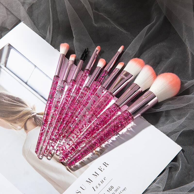 Ensemble de 10 pinceaux de maquillage pour beauté et mélange