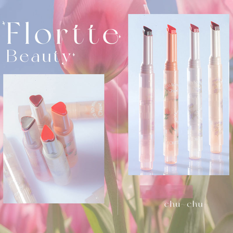 Crayon Rouge à Lèvres FLORTTE First Kiss Love Stick avec Miroir - 13 Teintes