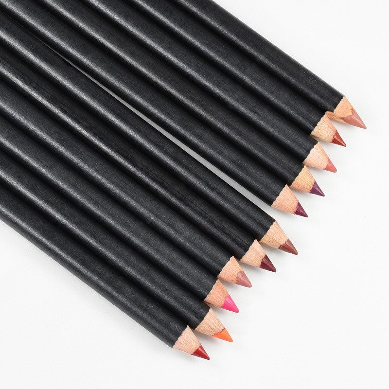 Crayons Contour Lèvres Waterproof Bois Noir - 12 Teintes 3g