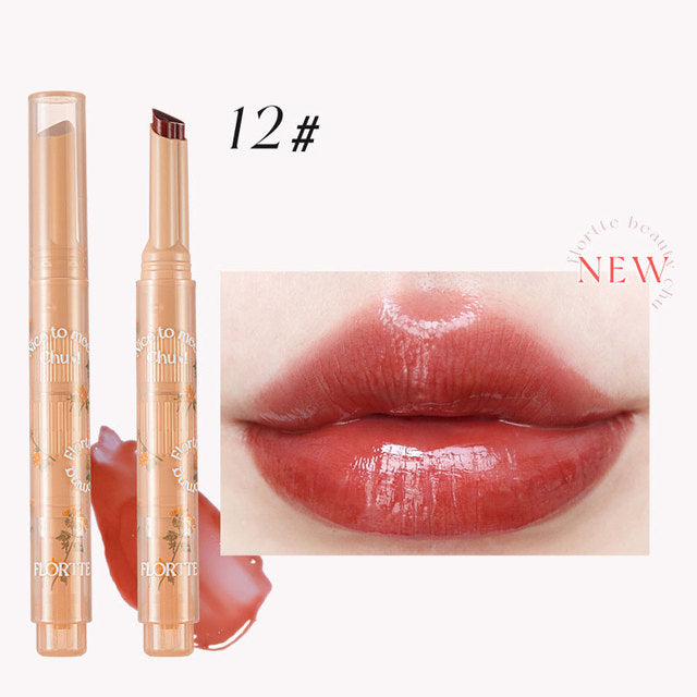 Crayon Rouge à Lèvres FLORTTE First Kiss Love Stick avec Miroir - 13 Teintes