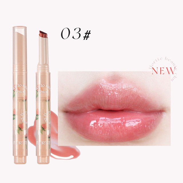 Crayon Rouge à Lèvres FLORTTE First Kiss Love Stick avec Miroir - 13 Teintes