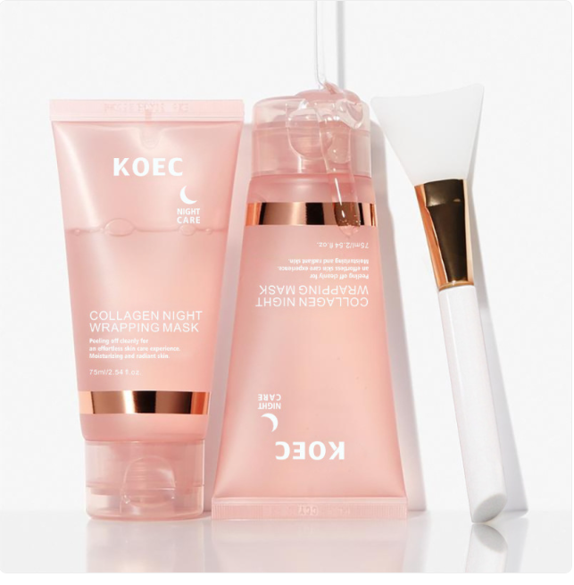 Masque Visage Peel-Off au Collagène – Hydratant & Lissant avec Pinceau