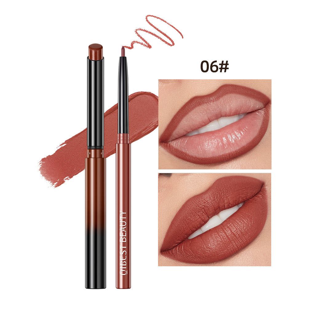 Set Crayons Contour Lèvres Mat Waterproof QIBEST - 12 Teintes Nude